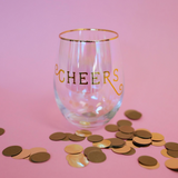 Stemless Wine Glass - Cheers - Final Sale