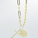 Jeremiah 29:11 With Cross Necklace - Gold - Final Sale