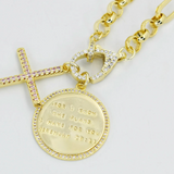 Jeremiah 29:11 With Cross Necklace - Gold - Final Sale