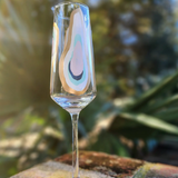 Hand Painted Oyster Champagne Glass - Beach Sunset