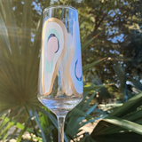 Hand Painted Oyster Champagne Glass - Beach Sunset