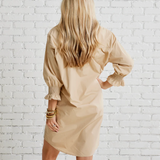 Caryn Lawn | Kimberly Dress With Velvet - Khaki