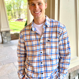 Simply Southern | Men's Plaid Button Up - Brown