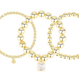 BuDhaGirl Melinda Beaded Bracelet Set - Gold