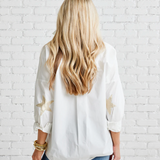 Caryn Lawn | Preppy Top Leather Star - White