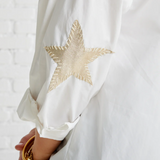 Caryn Lawn | Preppy Top Leather Star - White