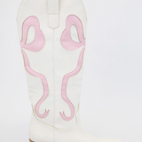 Meghan Bow Boot - White/Pink