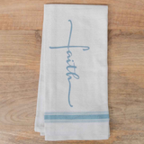 Faith Hand Towel - Cream/Blue