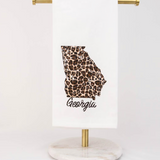 Georgia Leopard Hand Towel - White/Tan