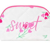 Sweet Quilted Oval Cosmetic Bag - Final Sale