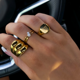 Large Gold Shell Ring