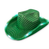 Green Sequin Light Up Cowboy Hat - Final Sale