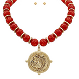 Dawgs On Top Red Necklace - Final Sale