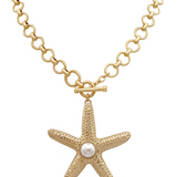 Starfish + Pearl Necklace - Final Sale