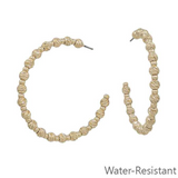 Twisted Gold Bead 2" 4MM Hoop - Final Sale