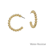 Gold 1" 4MM Beaded Hoop - Final Sale