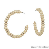 Gold Flat 2" Beaded Hoop - Final Sale