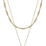 Water Resistant Gold 4MM Beaded + Gold Cross Layered Necklace - Final Sale