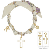 Cream/Natural Knotted Scarf Necklace - Final Sale