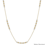 Water Resistant 5 Station Gold + Silver 4MM Beaded Necklace - Final Sale