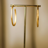 Tatum James | Square Bead Hoop - Gold