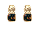Tortoise Simple Stone Earring - Final Sale