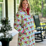 UGA Blue Background Button Down Dress