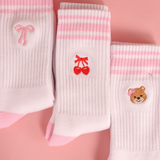 Simply | (8 STYLES) Embroidered Crew Socks - Final Sale