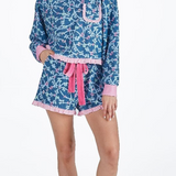 Simply | Longsleeve Ruffle PJ Set - Navy Ribbon