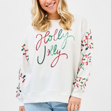 Mary Square | Sarah Sweatshirt - Holly Jolly Lights