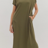 Later Tonight Midi Dress - Olive