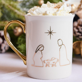 Mary Square | Nativity Mug With Gold Handle - Final Sale