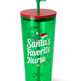 SWIG | Santa's Favorite Nurse Plastic Tumbler 24oz - Final Sale