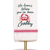 He Knows When You've Been Crabby Hand Towel - Final Sale