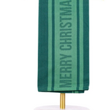 Merry Christmas Dark Green Jacquard Hand Towel - Final Sale