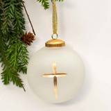 Cruix Glass Ball Ornament Frosted Gold - Final Sale