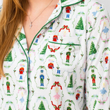 Nutcracker Waltz Long Sleeve Button Up Pajama Shirt - Final Sale