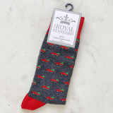 Men's Gray/Red Christmas Truck Socks - Final Sale