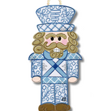 Blue Chinoserie Nutcracker Door Hanger - Final Sale