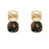 Tortoise Textured Simple Stone Earring - Final Sale