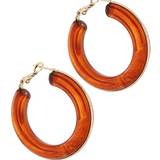 Tortoise Marble + Wire Hoop - Final Sale