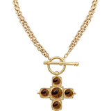 Layered Cross + Pearl Necklace Set - Final Sale
