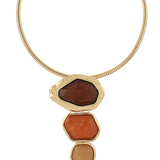Omega Necklace Lt Brown/Gold - Final Sale