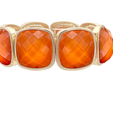 Dark Orange Stone Statement Bracelet - Final Sale