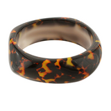 Dark Brown Animal Print Acrylic Bracelet - Final Sale