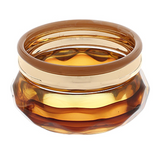 Tortoise/Gold 3Row Marble + Metal Bangle Bracelet - Final Sale