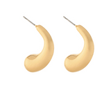 Bold Teardrop Gold Metal Open Hoops - Final Sale