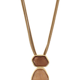 Multi Layered Brown Stone Necklace Set - Final Sale