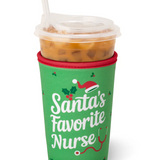 SWIG | Santa's Favorite Nurse Iced Cup Coolie - Final Sale