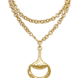 Horsebit Together Necklace - Gold